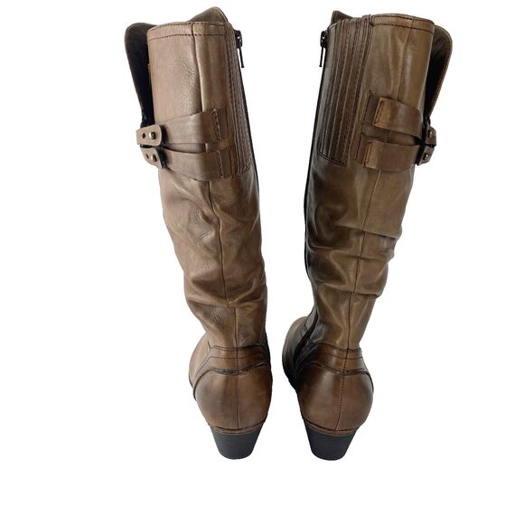 Cobb Hill Womens 10M Brown Leather Riding Boots Western Side Zip - Picture 9 of 16